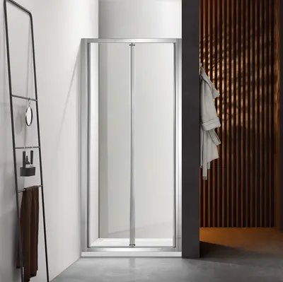 Tuš vrata sa srebrnim profilom dimenzije 80x200 cm Huller London u kupaonici